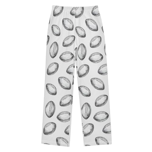Pajama Pants Rugby Ball Pattern Long Sleep Pants Lounge Bottoms