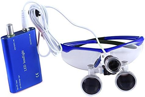 Bestlife 0.138x16.535 in Dental Medical Binocular Loupes con lámpara de luz principal (azul)