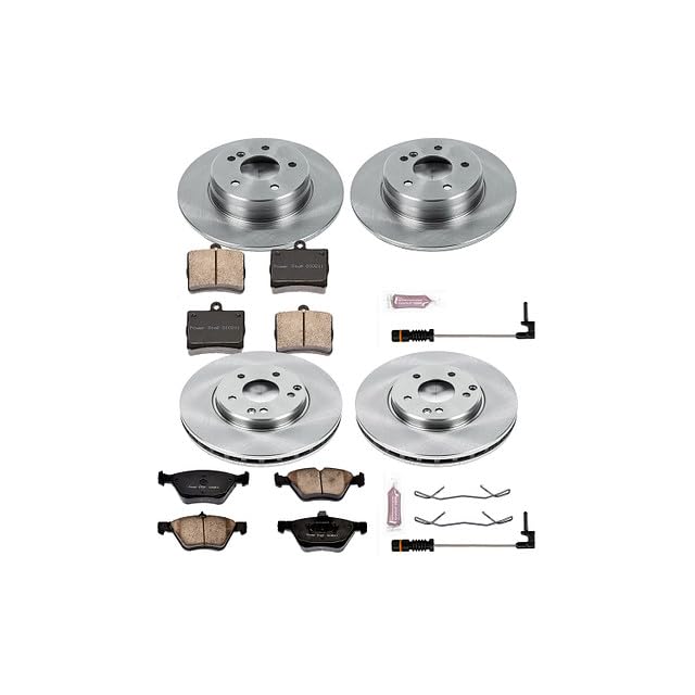 Image of PowerStop Front and Rear Brake Kit for Mercedes-Benz CLK430 2000-03 - Z17 Ceramic Brake Pads & Disc Rotors Replacement, KOE6700