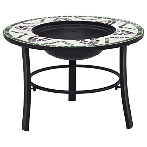 Chimeneas-Mosaico - Fogata de cerámica verde de 68 cm