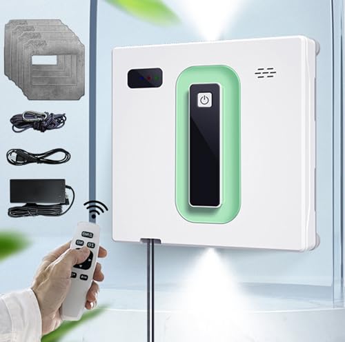 YSXXIAN Robot limpiacristales, succión de 3000 Pa, depósito Doble de 50 ml, Control Remoto y aplicación Inteligente, Limpieza en Ruta N/Z, Cuerda de Seguridad para Cristales Interiores y Exteriores.