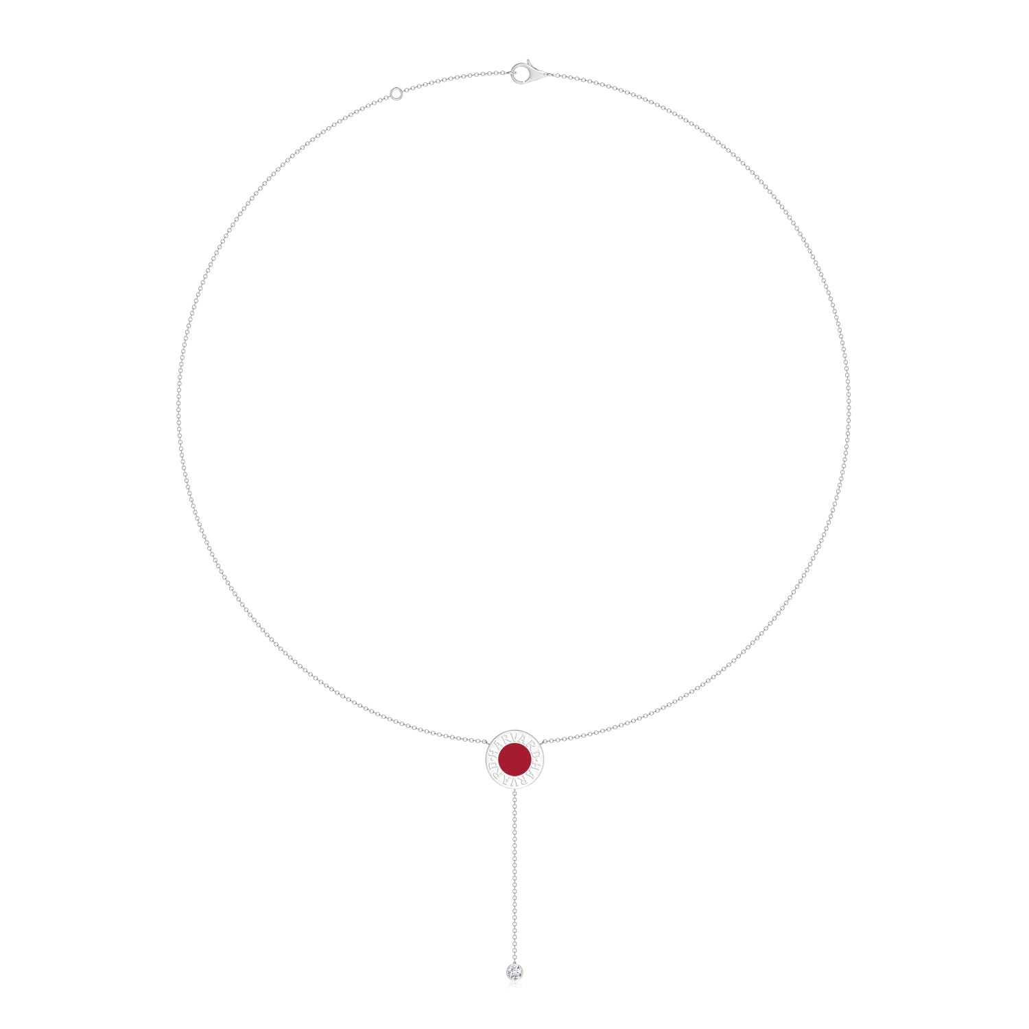 Officially Licensed by Harvard University - Harvard University Engraved Necklace with Bezel-Set Diam