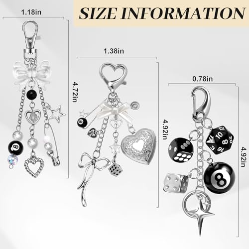 Image of Bag Charms for Handbag Cherry Strawberry Y2K Bow Keychain Cute Purse Charms Accessories for Women Tote Bag Fruit Charm