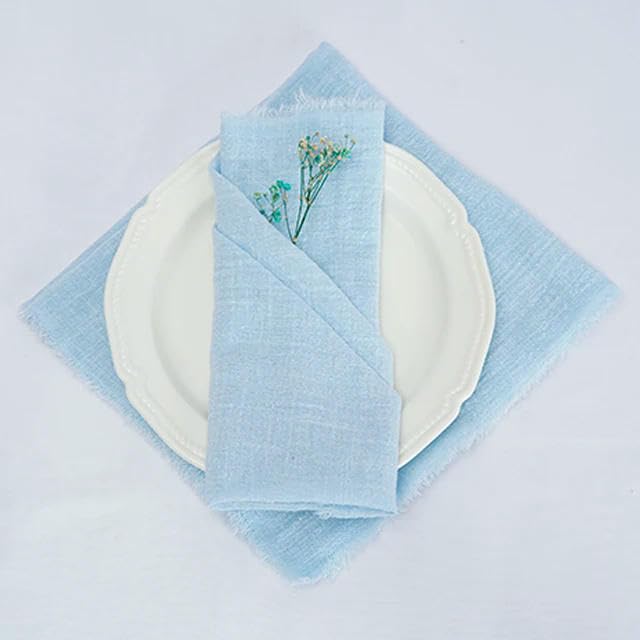 Servilletas de gasa negras y melocotón de 42 cm para banquetes y fiestas rústicas 3