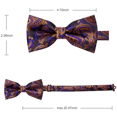 Image of YourTies Bow Ties for Men Pretied Bowties Solid Color Satin Bow Tie Formal Business Tuxedo Wedding Party Prom