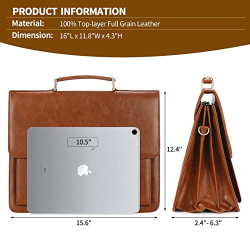 Jack&Chris PU Leather Messenger Briefcase