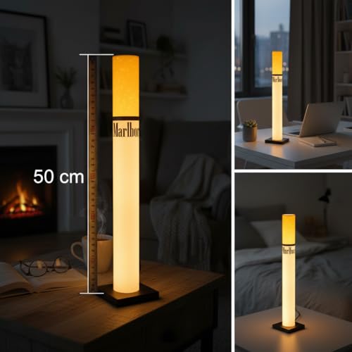 Image of THE GRANDEUR Lamp for Living Room Decoration, Floor Lamp Living Room, Decorative Lamp Bar, Restaurant, Cafe, Home, Orange and White, LED Ambient Light (65 cm)