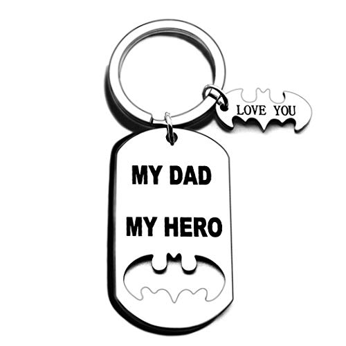 Dad Gifts Keychain From Daughter Son For Daddy To Be Husband From Wife Kids Valentines Father's Day Family Pendant Christmas?My Dad My Hero) Birthday Wedding