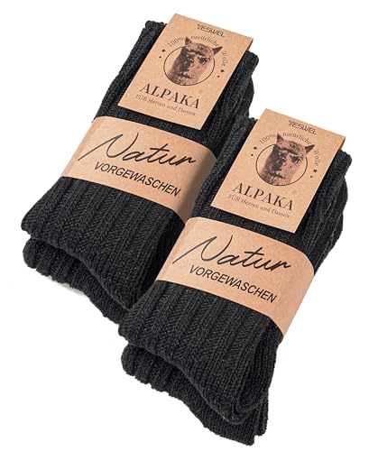 YESWEL 4 Paar Alpaka Socken Herren Damen, Atmungsative...