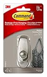 Command Timeless Hook, Medium, Brushed Nickel, 1-Hook (17061BN-ES)