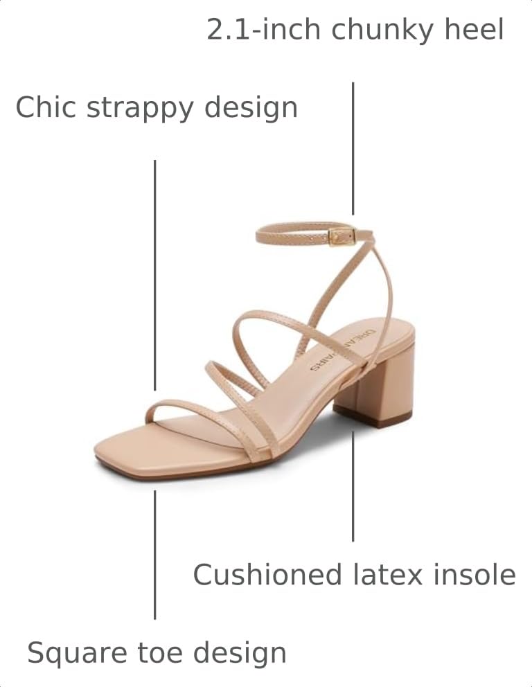 Image of DREAM PAIRS Womens Strappy Block Heel Sandals