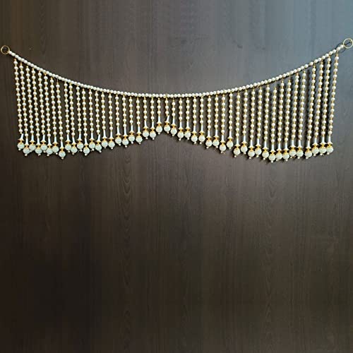 Image of Handmade Door Hanging Moti Latkan Style Bandarwal Toran (TMS-02) -Diwali New Year Inauguration Wedding Festival Home Decor Pooja (40 Inch X 6 Inch)