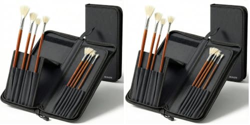 Image of DUGATO Long Brush Holder & Organizer, Canvas Case 5.7 x 14.8 in, Black (Pack of 2)