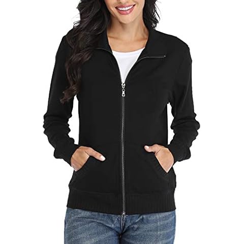 Sudadera sin Capucha para Mujer de Otoño con Bolsillo y Cremallera Cover