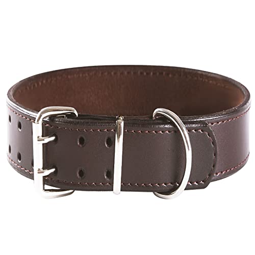 Accesorios para Perros Collares para Perros de Piel Auténtica Premium, Extra Enchos, Gruesos, Grandes, Ajustables, Resistentes, para Perros de...