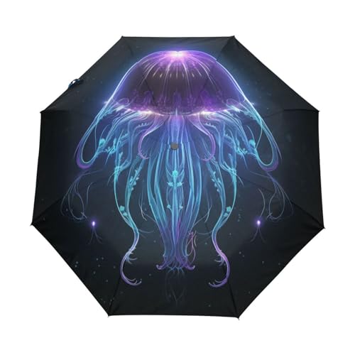 KAAVIYO Sea Cool Jellyfish Umbrella Windproof Automatic Foldable Umbrells Auto Open Close for Men Women Kids