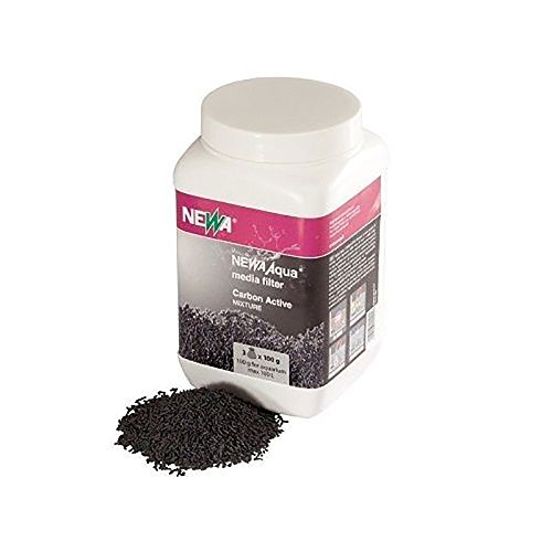 Newa Carbone Attivo Per Filtro Acquario in Pellets 3 sacchetti Acqua Media Filter Bustine 3x100gr