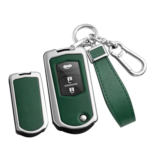 Étui de protection pour clé de voiture Mazda en cuir argent portable 2 3 boutons B