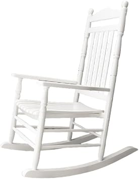 Nung Chair, Rocking Chair, Reclining Chair, King Chair, Outdoor Rocking Chair, Rubber Wood, Solid Wood, Nap Chair, Lounge Chair, For Garden/Front Porch/Patio/Patio/Nod, Balcony Load Capacity 440.5 lbs 200 kg 3 Colors White, Black, Natural Color White