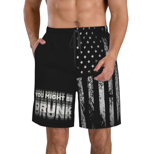 Funny Drinking Humor You Might Be Drunk Swim Trunks Hawaiian Beach Short Quick Dry Board Shorts2