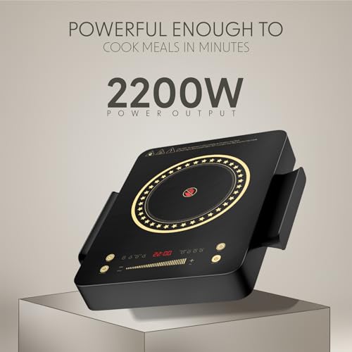 Image of CELLECOR ICT55CE 2200 Watts Infrared Cooktop with Auto-Switch Off | 8 Preset Modes | Feather Touch Panel | Overheat Protection | Radiant Heating Technology |1-Year Warranty