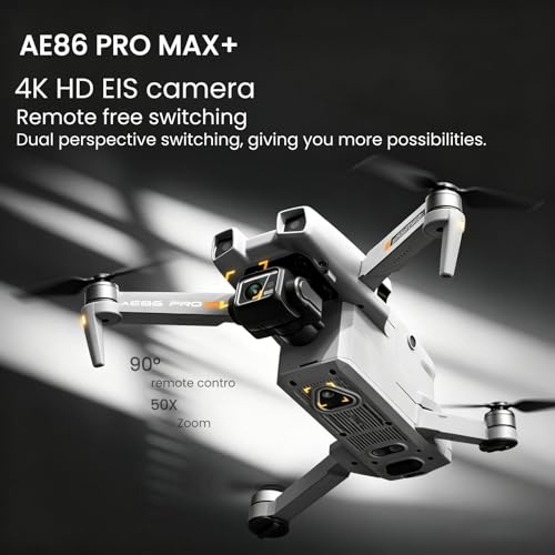 Image of AE86ProMax+Drones with Camera for Adults 4K Video,Touch Screen Tablet Remote and 3-Axis Mechanical Gimbal, 5G Digital Transmission, 360 Laser Obstacle Avoidance, GPS Auto Return,Three 8000mAh 45 Mins Long Endurance, 500g Payload, Smart Follow Waypoint Flight Foldable Quadcopter, Up to 5 Miles Range (Grey, 3 Batteries)