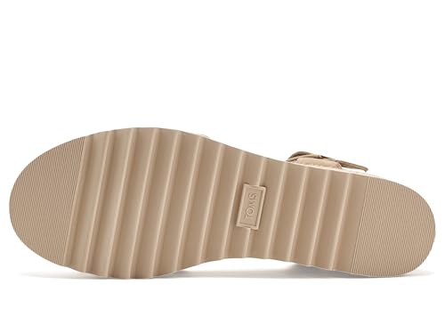 Image of TOMS Women's Diana Wedge Heel Sandal, Leather Upper, Rope-Wrapped Midsole, Adjustable Strap, Buckle, OrthoLite Insole