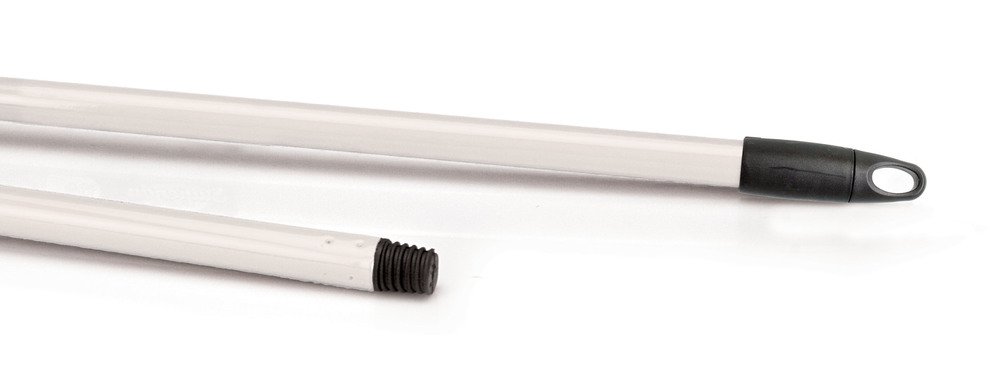 La Briantina Manico Professionale per Scope, in Metallo Plastificato ad Alto Spessore, Lunghezza 130 cm, Bianco
