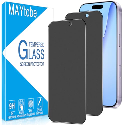 MAYtobe [2-Pack Matte Privacy Screen Protector for iPhone 17 Tempered Glass Anti-Fingerprint Smooth as Silk Anti Scratch Anti-Reflection Easy to Install