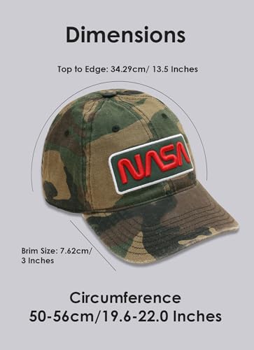 Image of Free Authority Official NASA Embroidered Camouflage Cap for Men & Women | Adjustable Closure