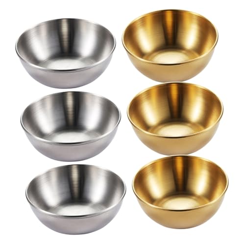 Cabilock 6 Piezas De Salsa De Inmersión Plato Platillos Tazón Mini Pequeños Cuencos Para Condimentos Platos De Salsa Para Especias Cuencos Redondos Para Salsa Mini Cuencos Para Aperitivos