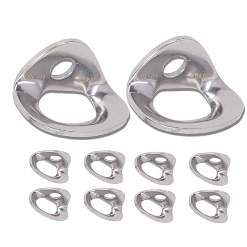 10 pcs Climbing Hanger, 25KN Stainless Steel Rock Climbing Anchors Hammock Bolt Rappelling Protection for Cave Exploration Rescue Stainless Steel Bolt Hanger Tie Down Anchor