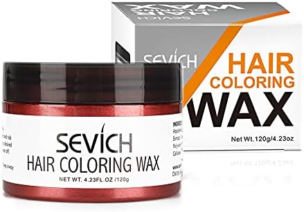 Color Hair Wax - Sevich Hair Style Dye Mud, Instantly Natural Hair Color, Natural Ingredients Washable, Temporary 120g/4.23FL.Oz Red