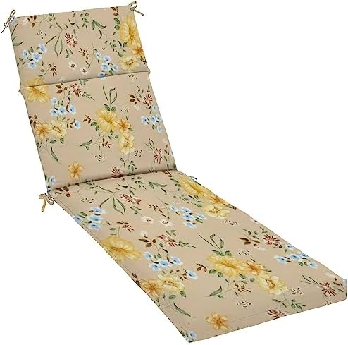 AFWADFWA Outdoor Indoor Lounger Patio Cushion Seamless Flower Chaise Lounge Cushion Water-Resistant Accessory for Chair Patio Furniture Seat Cushion