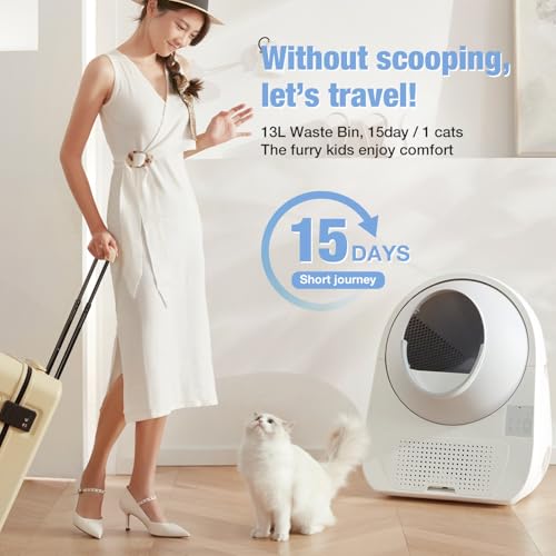 Image of CATLINK Self Cleaning Automatic Litter Box for Cats - Hands-Free Cleanup with App Control, Double Odor Removal - Extra Large Size for 3.3~22lbs Cats - Smart Robot Cat Litter Box (Upgrade)