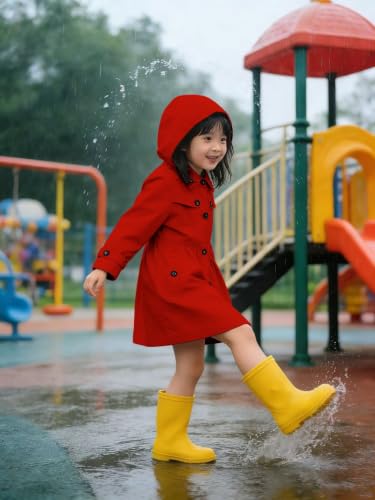 Image of SANGTREE Girl's Waterproof Trench Coat Hooded Lightweight Windbreaker Rain Jackets