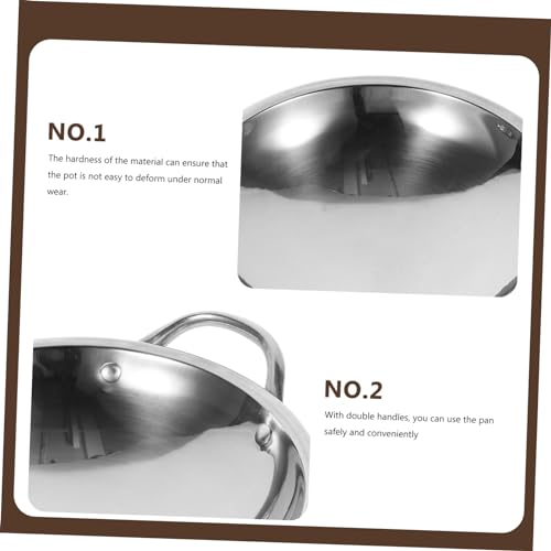 Wok de acero inoxidable con mangos dobles y fondo plano miniatura 4