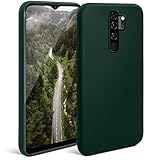 Moozy Minimalist Series Silikon Hülle für Xiaomi Redmi Note 8 Pro, Dunkelgrün - Mattes Finish, Dünne, Weiche TPU-Handyhülle Schutzhülle