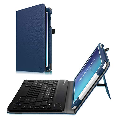 Fintie Keyboard Case for Samsung Galaxy Tab E 9.6 - Slim Fit PU Leather Stand Cover with Premium Quality [All-ABS Hard Material] Removable Wireless [Long Life Battery] Bluetooth Keyboard, Navy