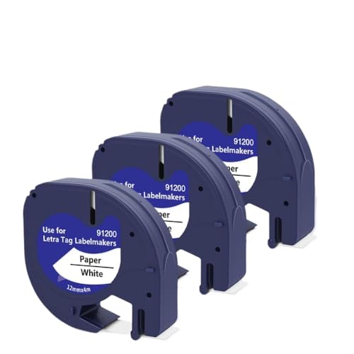 3PK LT�e�[�v91201 91200 12267 12mm���x���e�[�v���x�����[�J�[91202 91203 91204 91205���{���ƌ݊���(Black on White 91200)