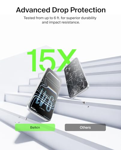 Image of Belkin EZ Align Tempered Glass Screen Protector Guard for iPhone 17 Pro, Scratch-Resistant Impact Protection Included With Easy Align Tray for Bubble Free Application, Recycled Glass - 2 Pack
