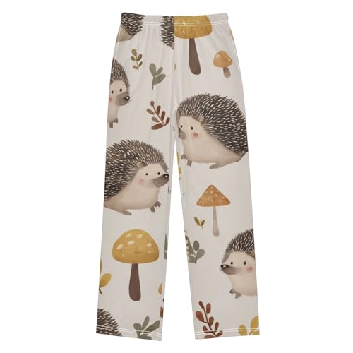 ZZXXB Retro Hedgehog Mushroom Boys Long Pants Soft Trousers Elastic Waist Kids Lounge Bottoms with Pockets S-XL