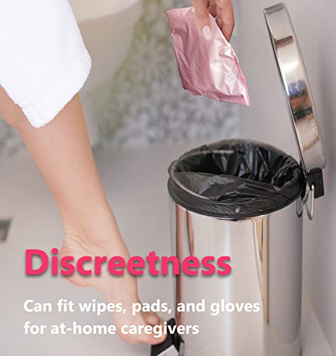 Image of Feminine Hygiene Disposal Bags, Sanitary Napkin Disposal Bags for Tampons and Pads Pink, Block Odors, Great Adhesion 200Pcs