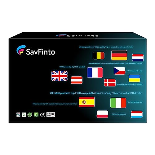 SavFinto 34XL Ink Cartridges Compatible Replacement for Epson 34 Ink Cartridges for Epson WorkForce Pro WF-3720DWF WF-3725DWF (2 Black, 1 Cyan, 1 Magenta, 1 Yellow)