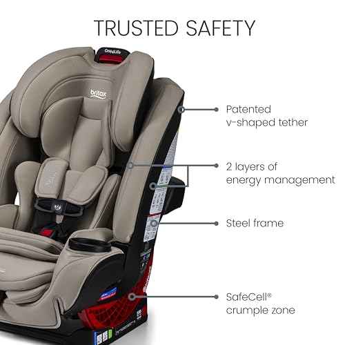 Image of Britax One4Life All-in-One Car Seat, Up to 10 Years of Use, Rear Facing, Forward Facing, & Booster Modes, Extended Rear-Facing, ClickTight Installation & Breathable SafeWash Fabrics - Teak