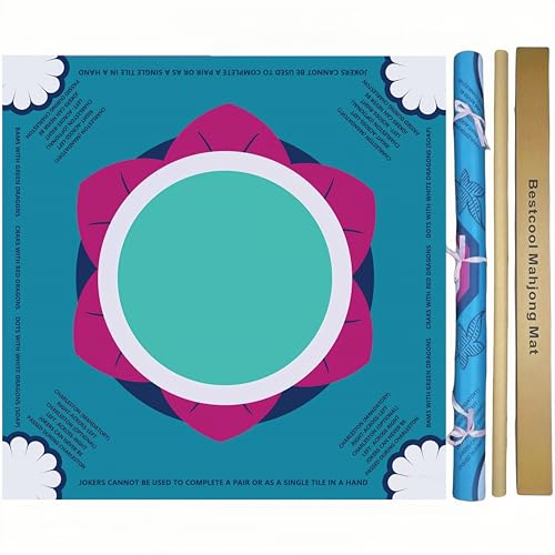 bestcool Alfombrilla de neopreno para mahjong 2025 con reglas para mesa, sin olor, libre de HAP, sin arrugas, tapete de mahjong americano con instrucciones (idioma español no garantizado