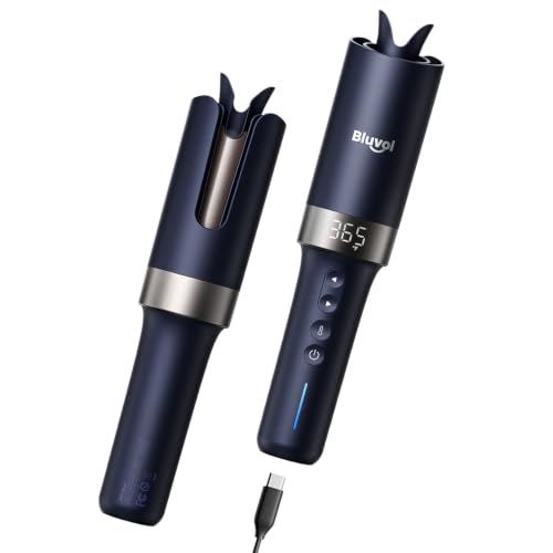 Bluvol R10 Apex Cordless Automatic Hair Curler, Memory Mode for Beginners