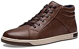 Jousen Men's Fashion Sneakers High Top Dress Sneakers Causal Shoes for Men (A81Q09 Darkbrown 11)