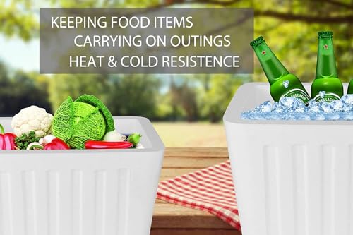 Image of 10 Litre Insulated Ice Box for Food, Medicine, Vaccines, Beverages | Hot & Cold Storage Container | Polypropylene Chiller Box for Travel, Camping, Office, Outdoor Use