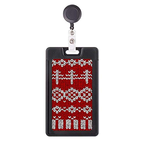 Funda retráctil para tarjetas con diseño vertical rojo irregular porta credencial de identificación 1